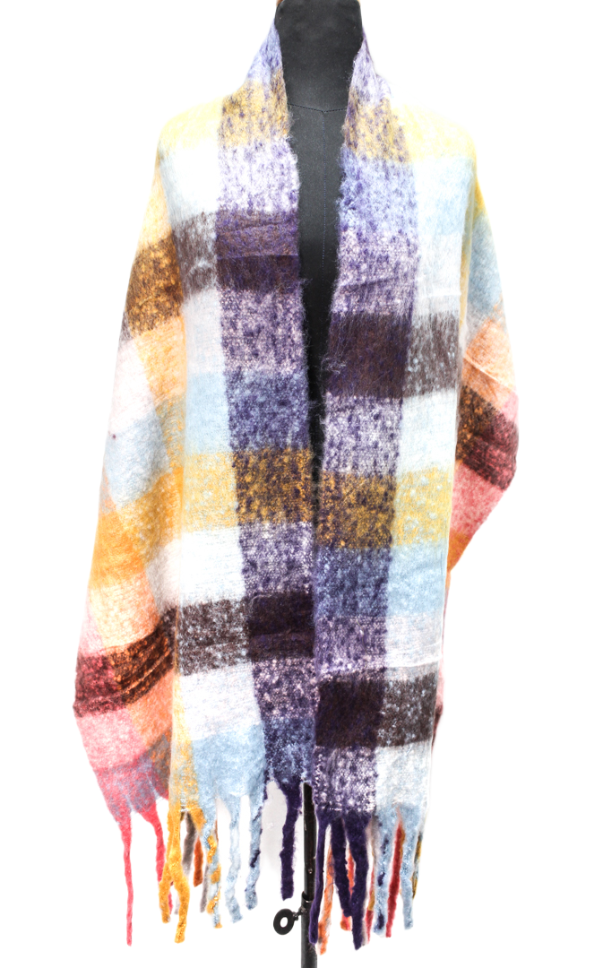 Canvas Checked Shawl – Multicolor