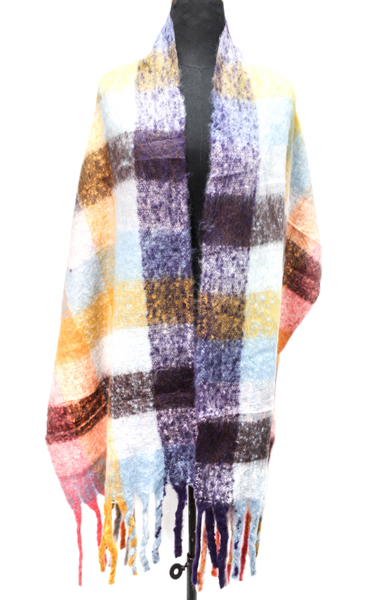 Canvas Checked Shawl – Multicolor