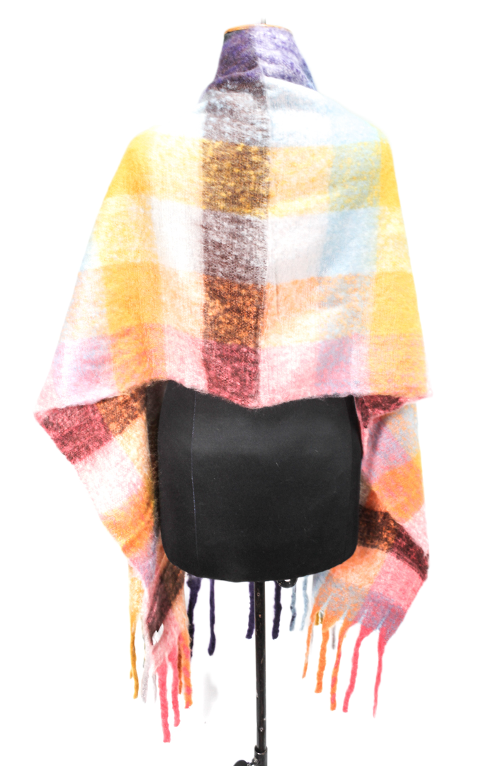 Canvas Checked Shawl – Multicolor
