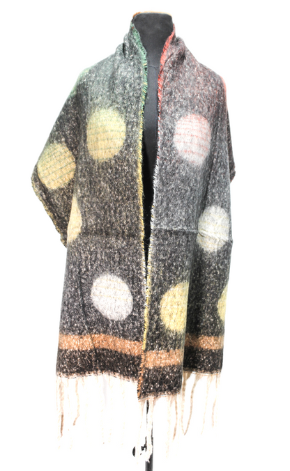 Canvas Polka Dot Shawl – Multicolor