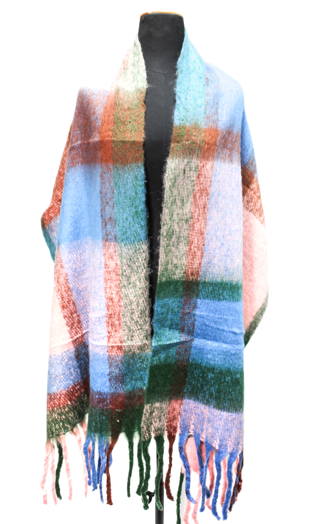 Canvas Checked Shawl – Multicolor