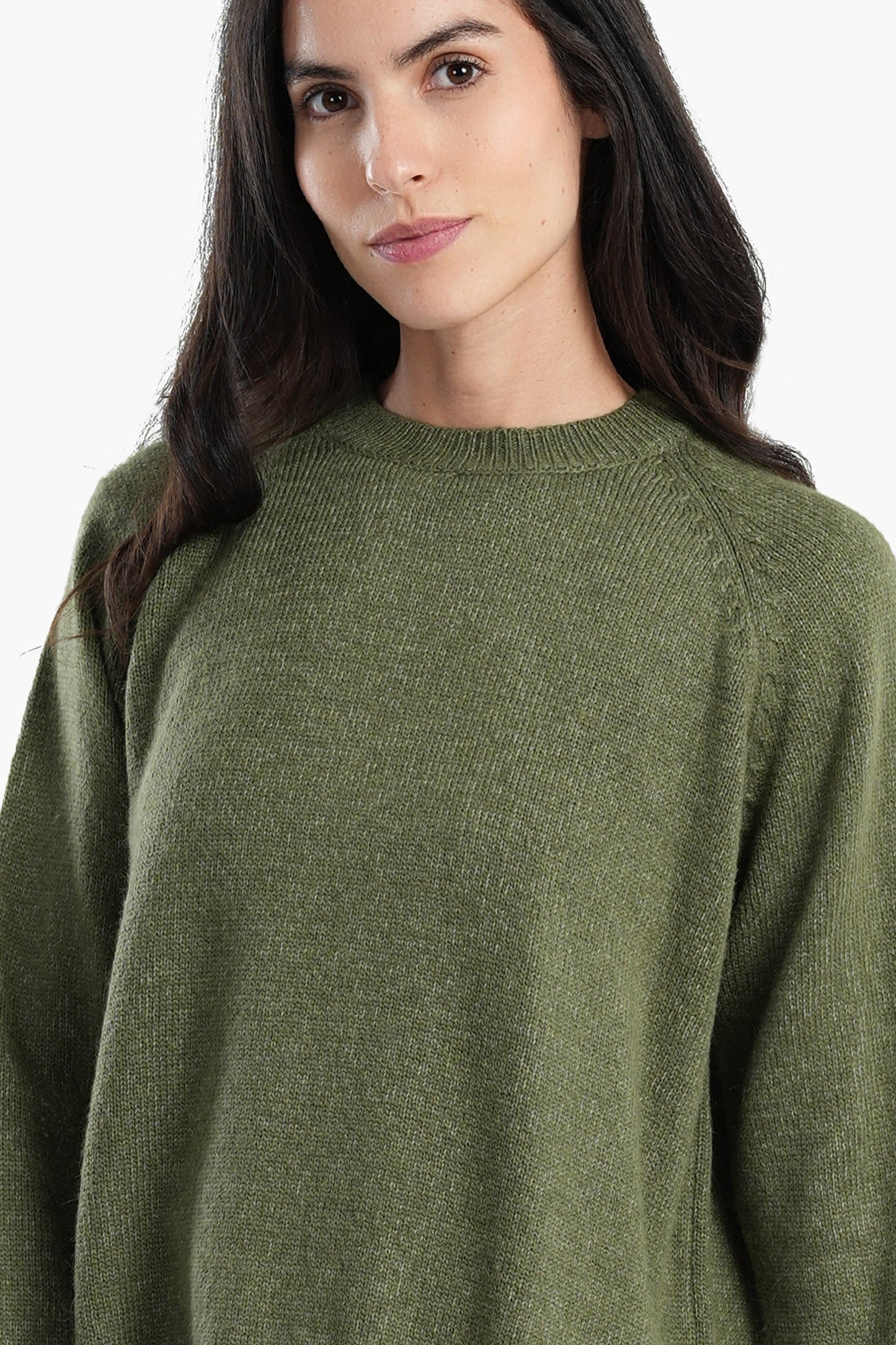 High Low Long Sleeves Pullover - Olive