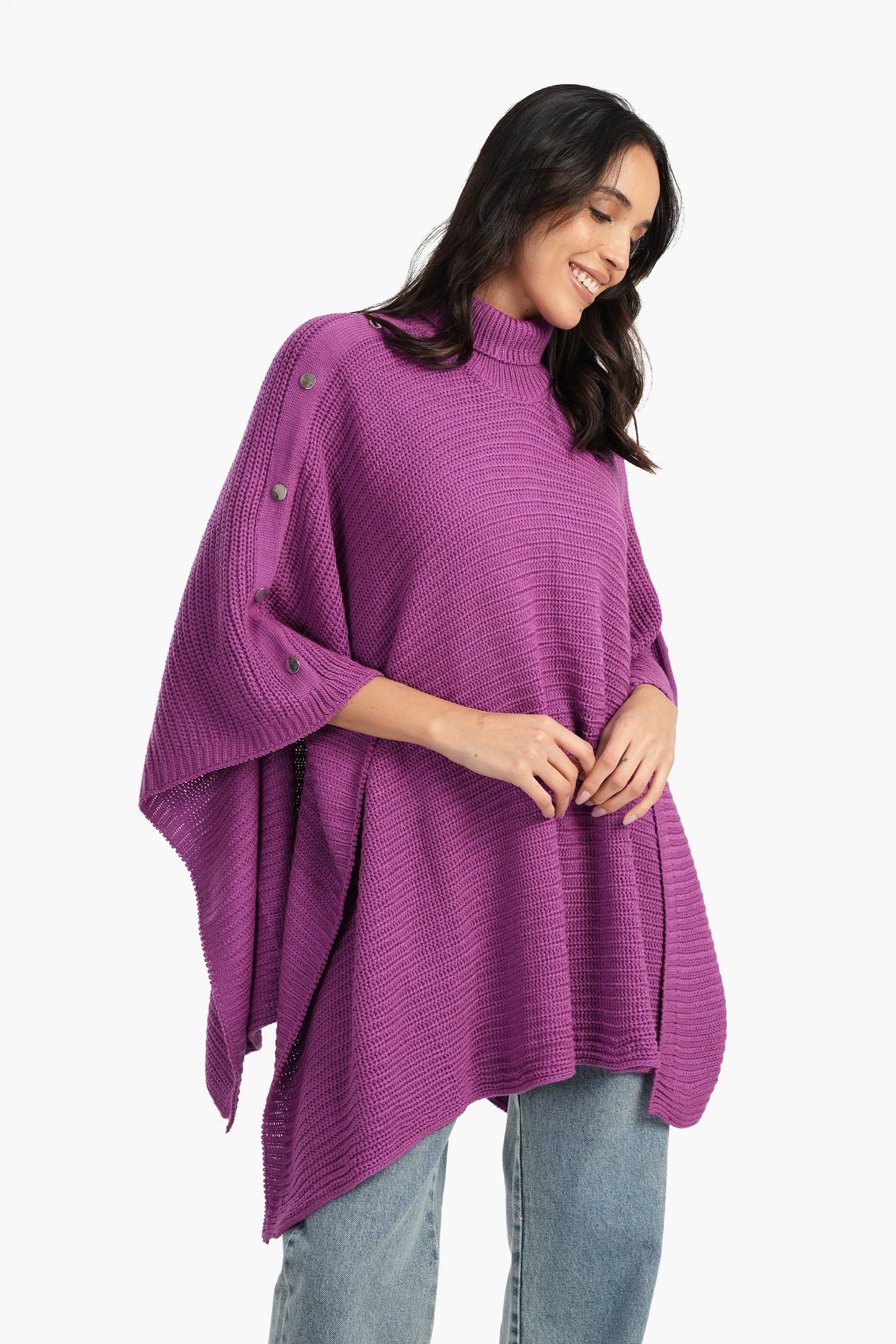 Poncho with Shoulder Buttons