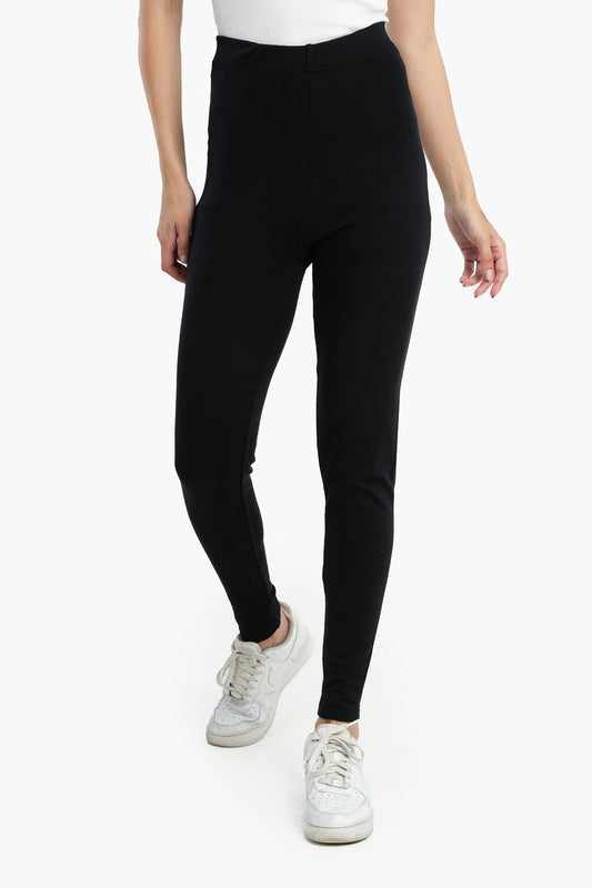 Black Wool Leggings