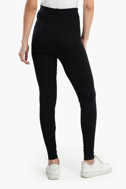 Black Wool Leggings