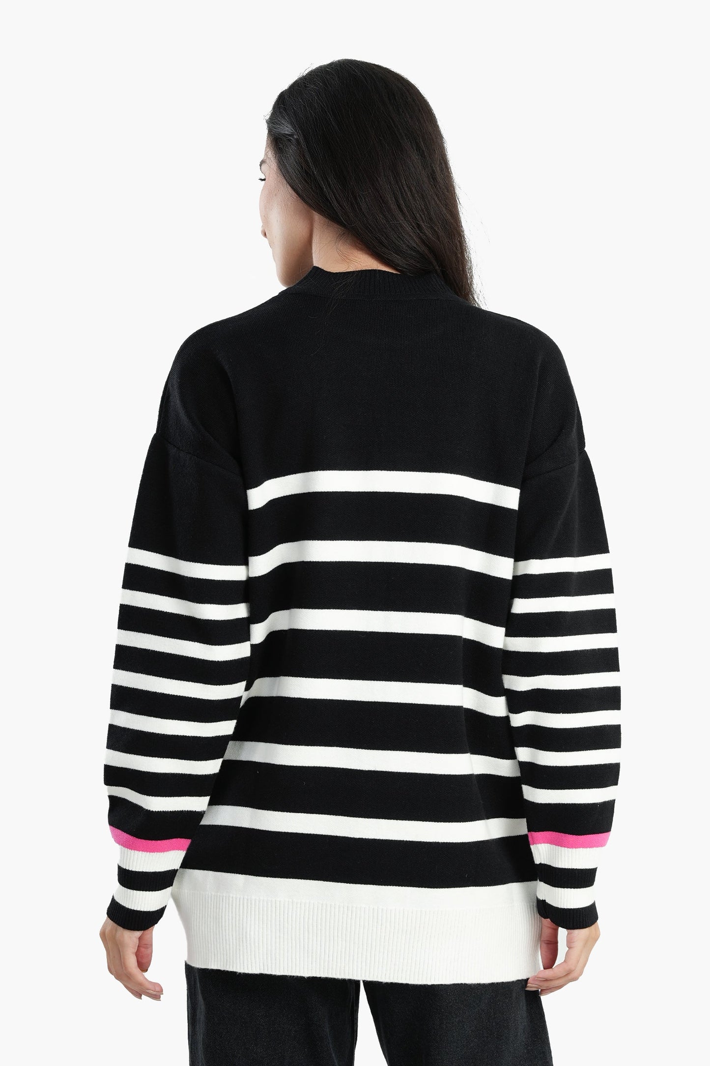 Pullover with White Stripes