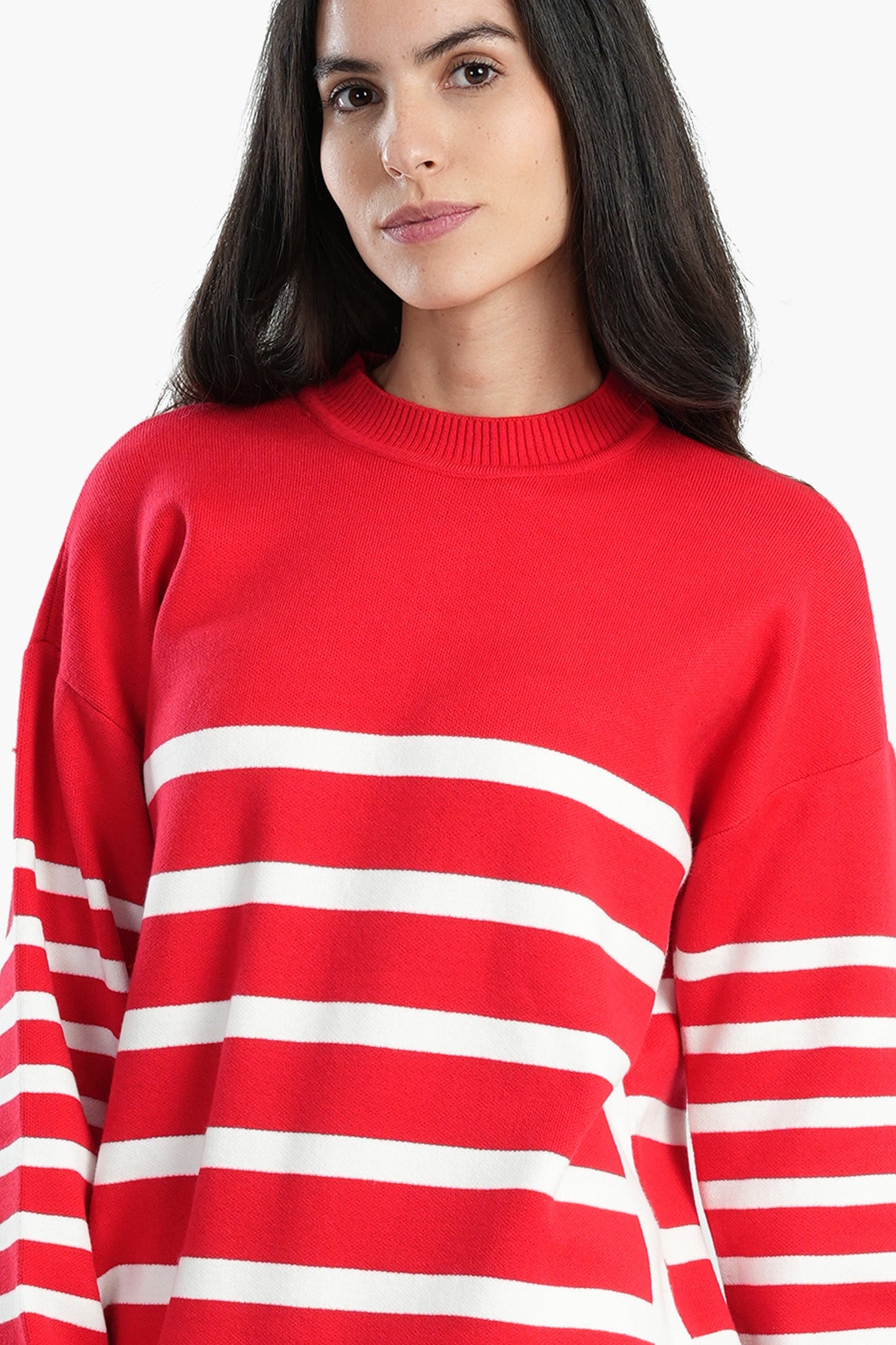 Pullover with White Stripes