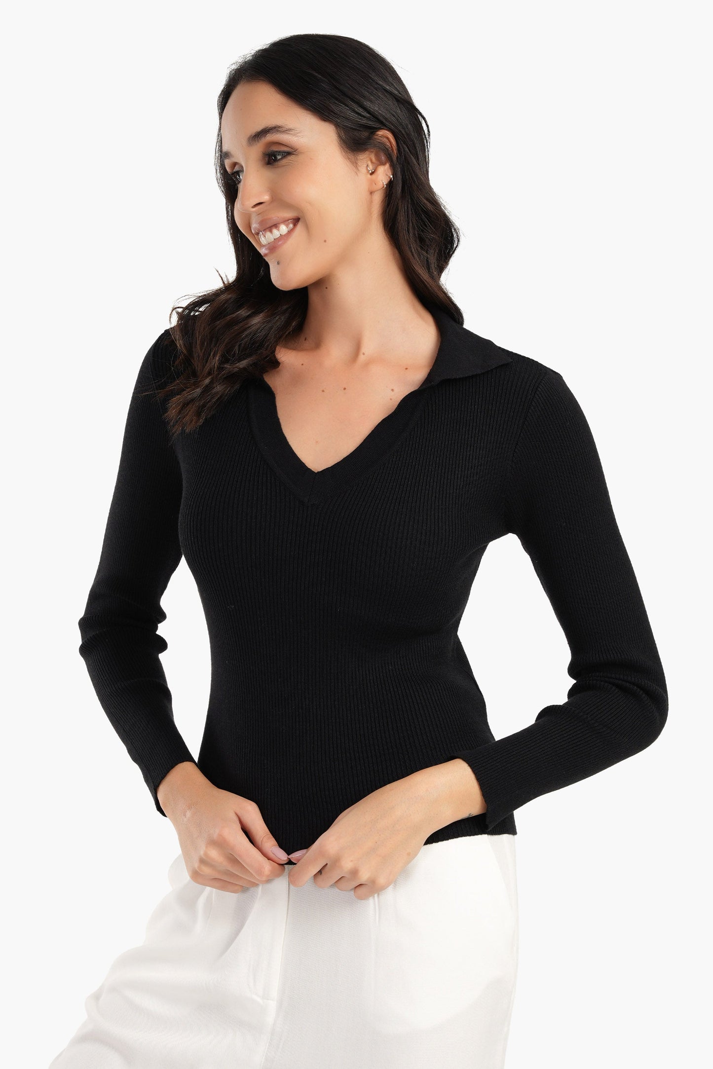 Johnny Collar Ribbed Pullover