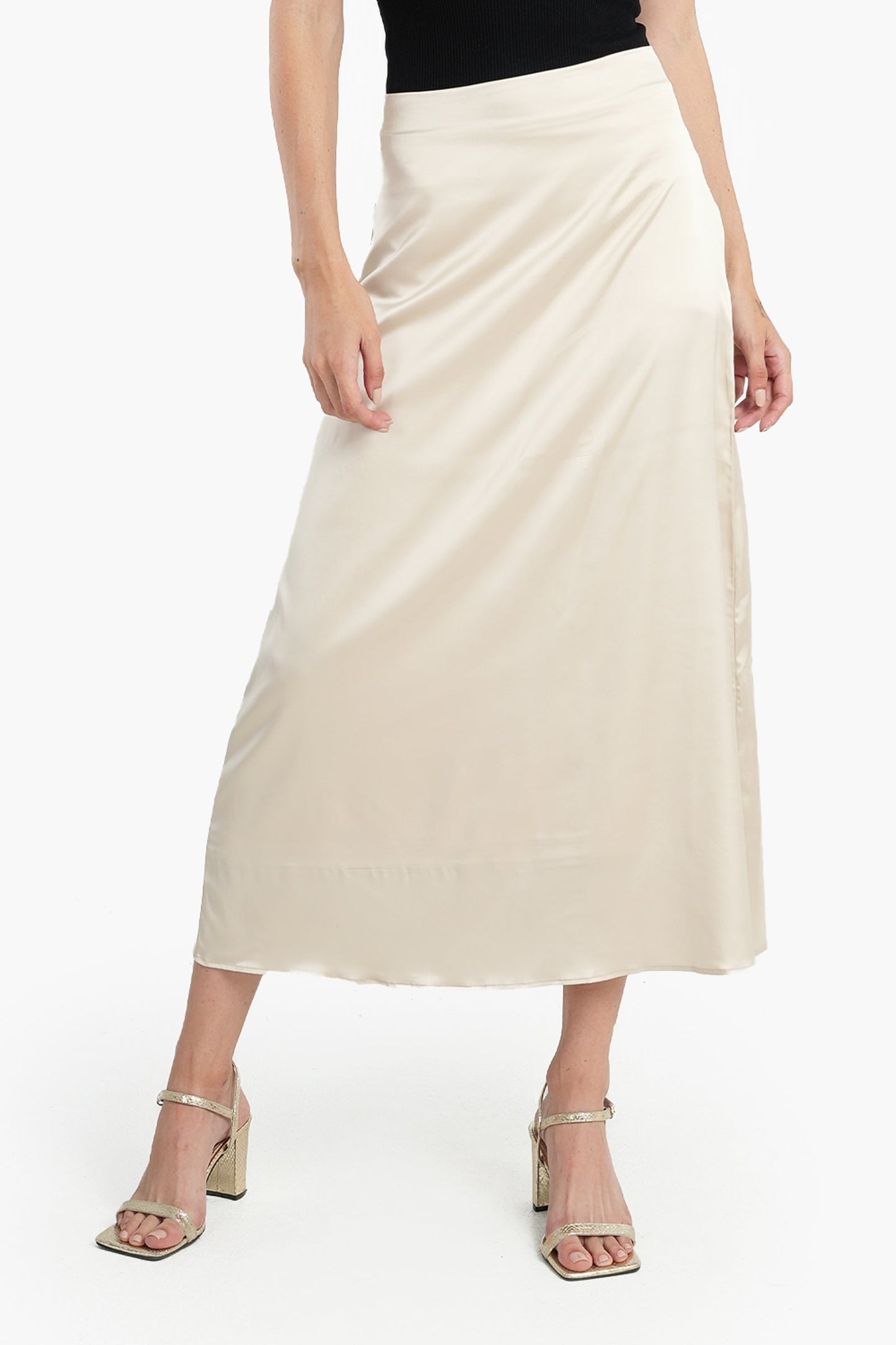 Light Beige Satin Skirt