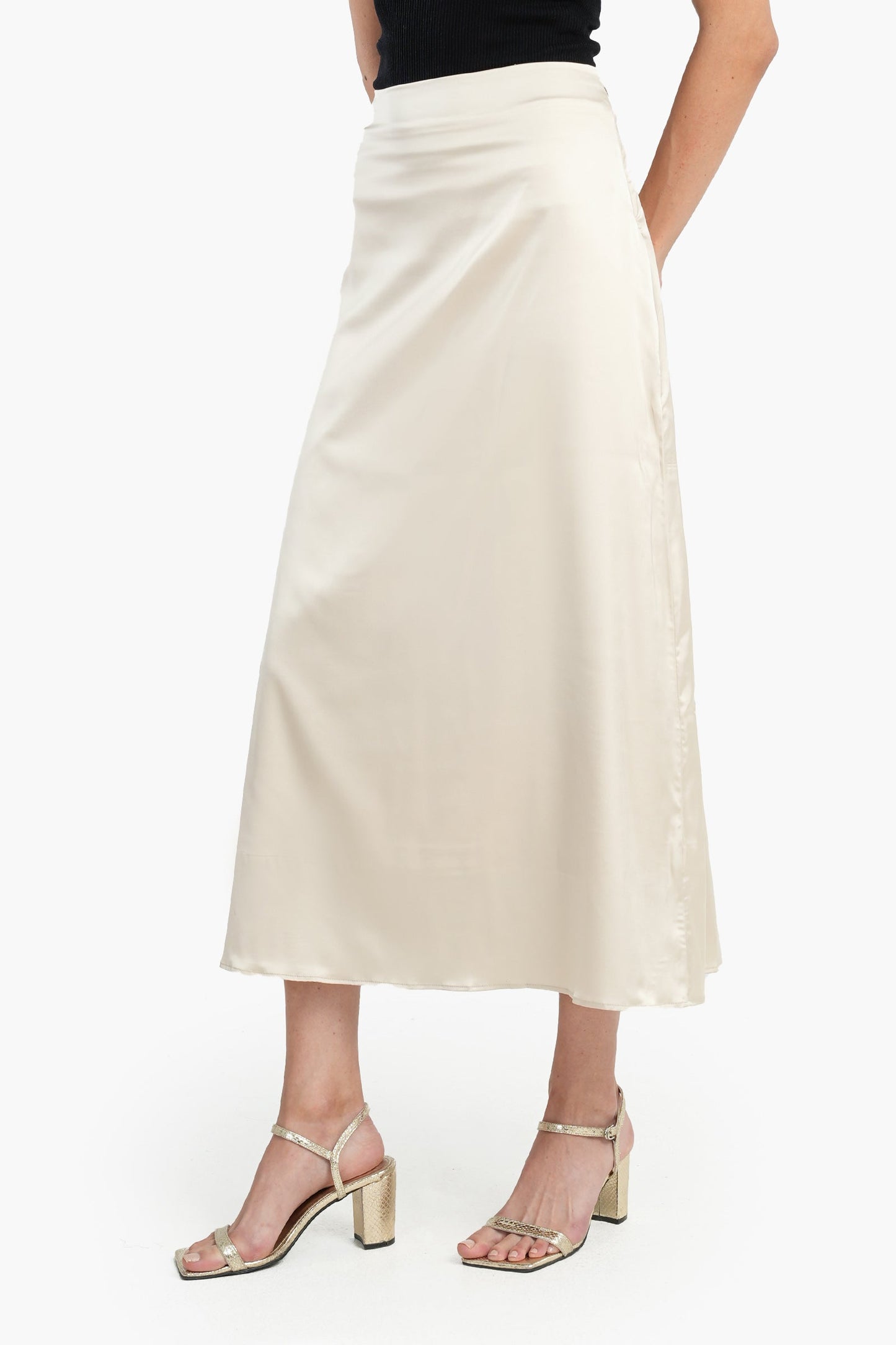 Light Beige Satin Skirt