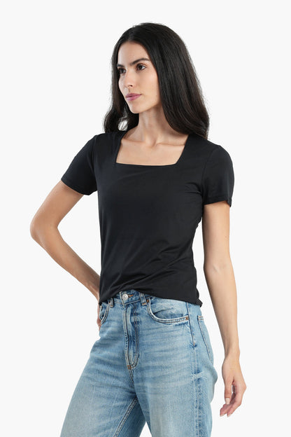 Cotton Square Neck Top