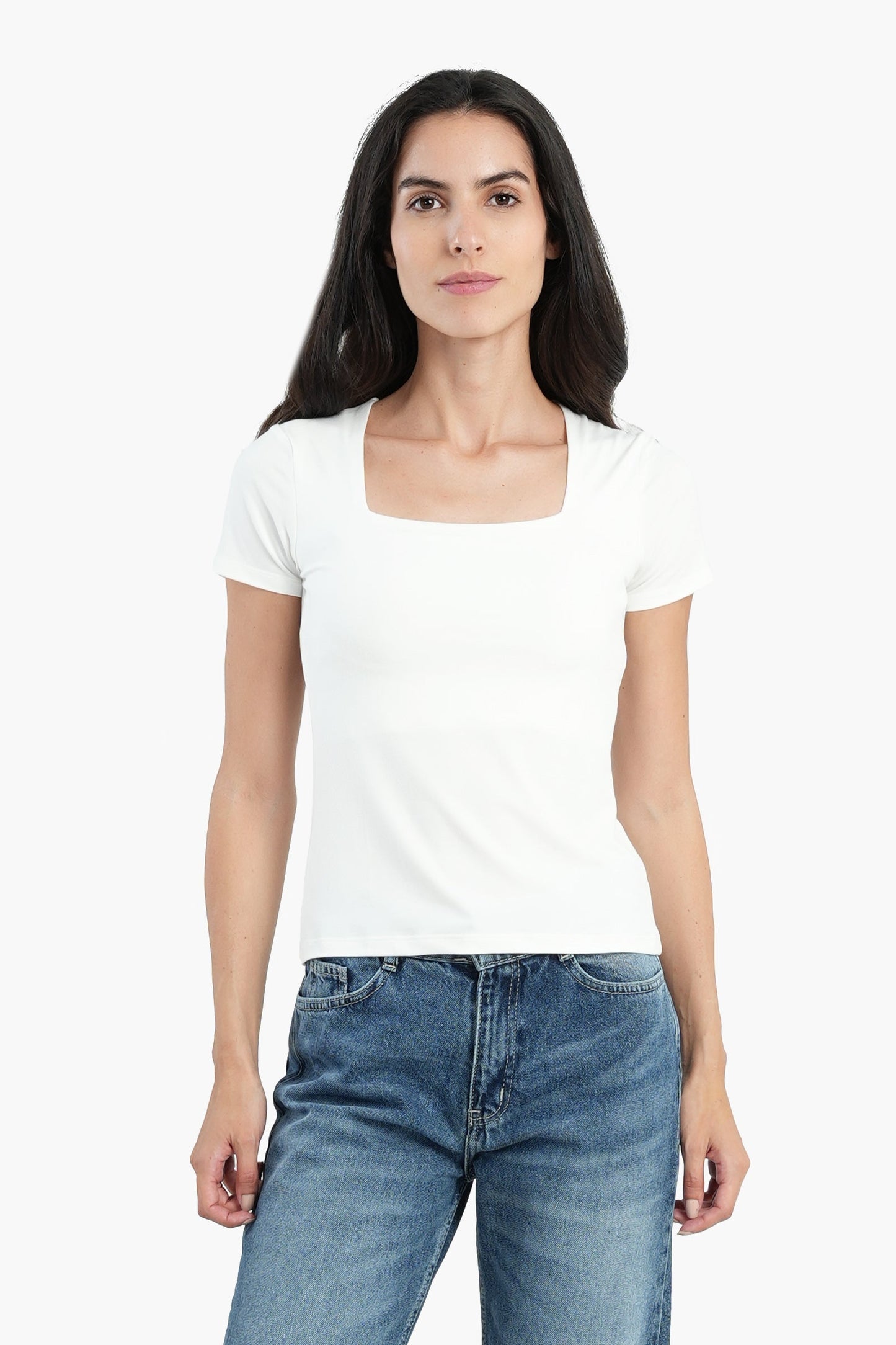 Cotton Square Neck Top