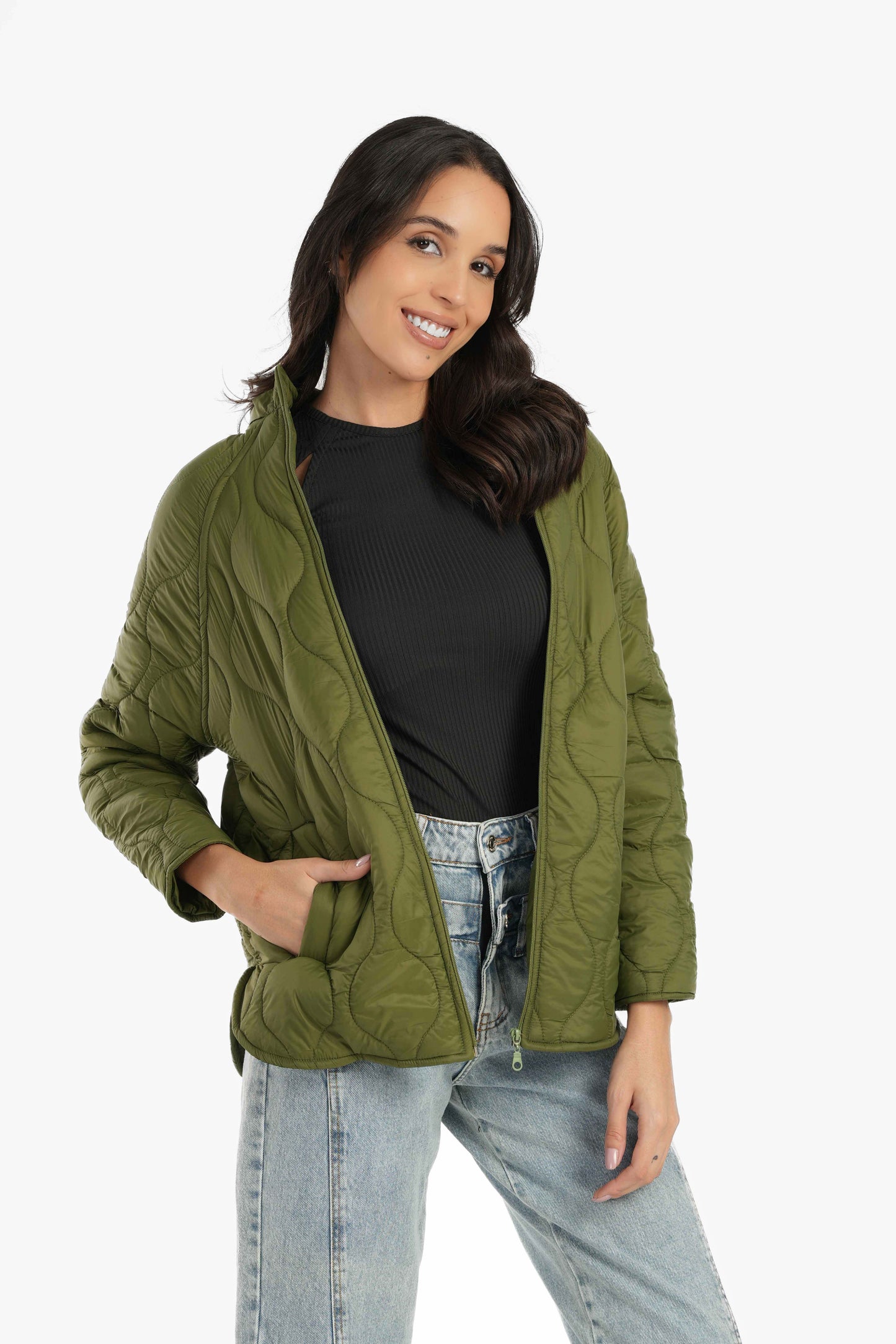 Olive Green Quilted Jacket