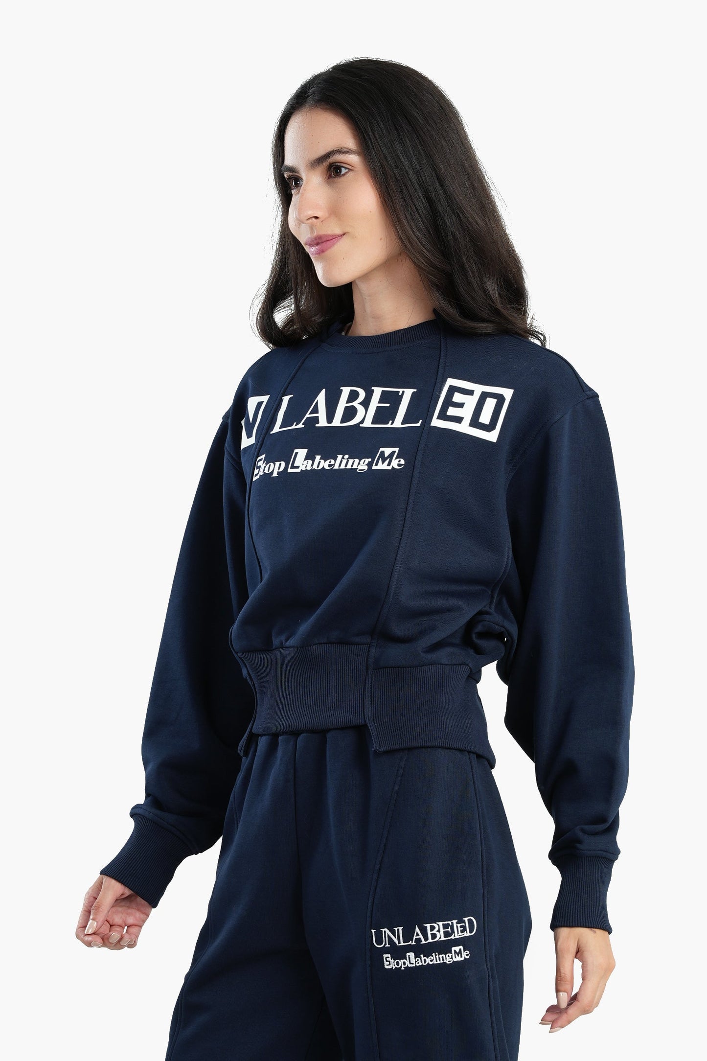 Navy Printed Lounge Sweatshirt