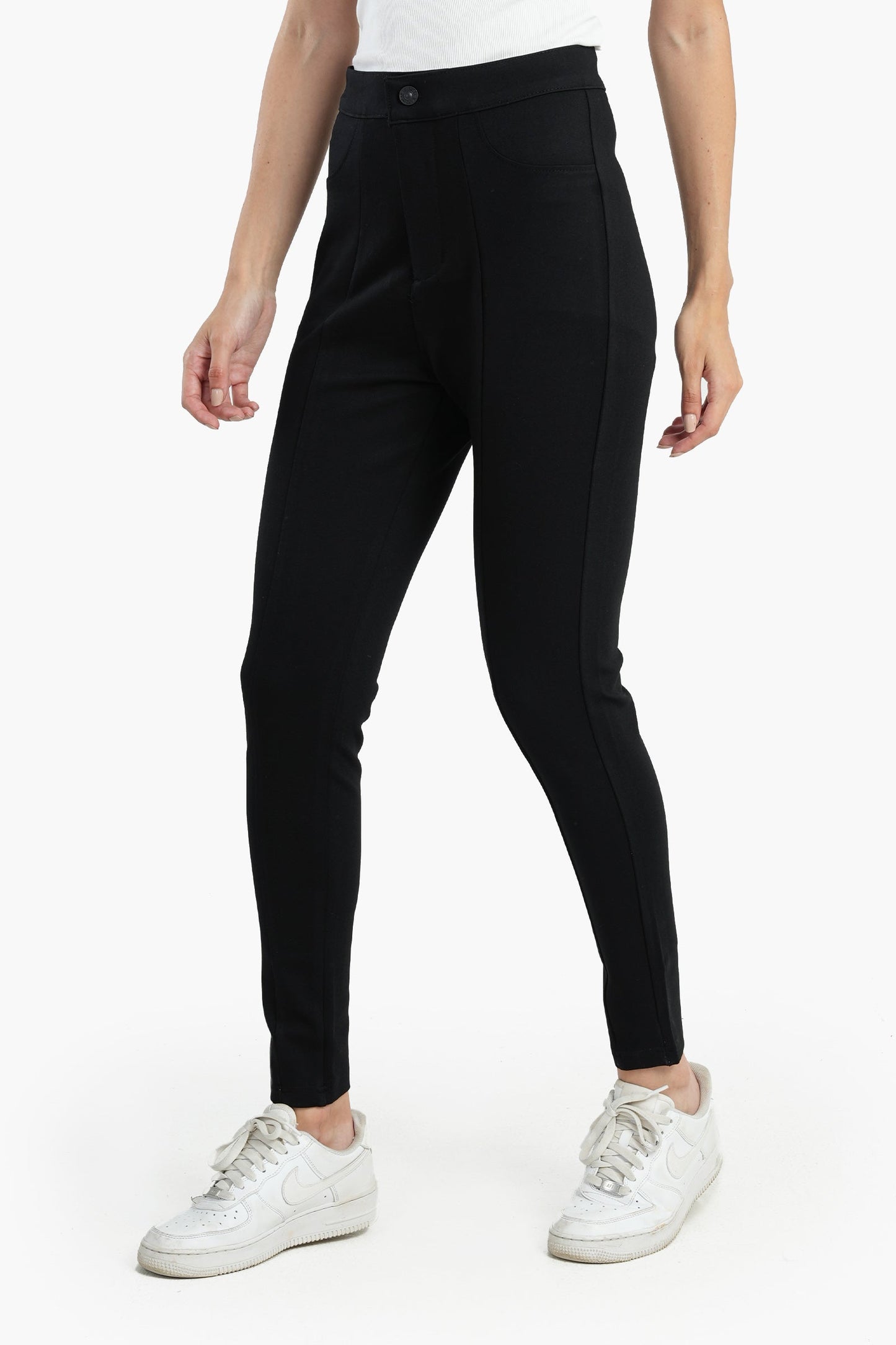 Cotton Blend Black Leggings