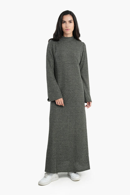 Dress with Long Flared Sleeves