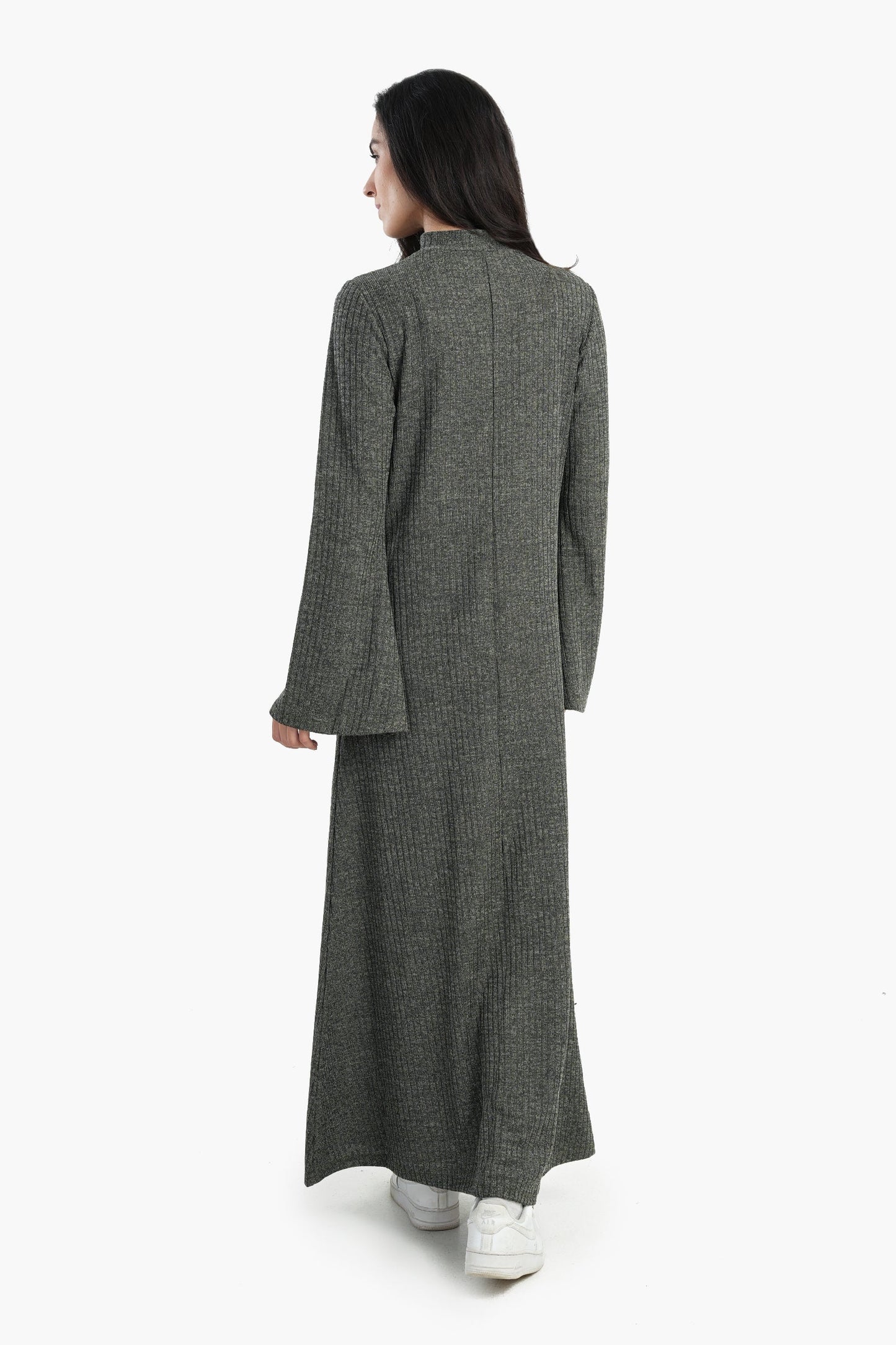 Dress with Long Flared Sleeves