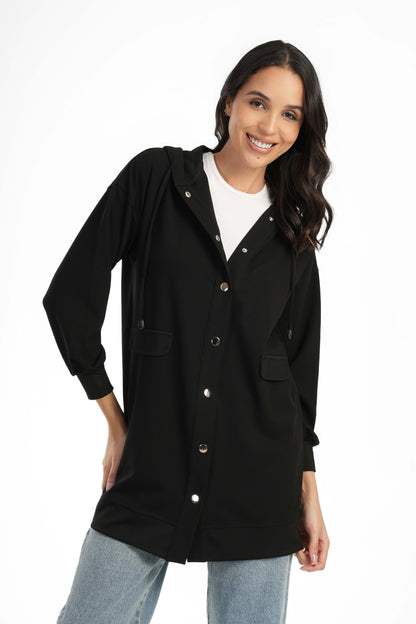 Black Solid Lounge Jacket