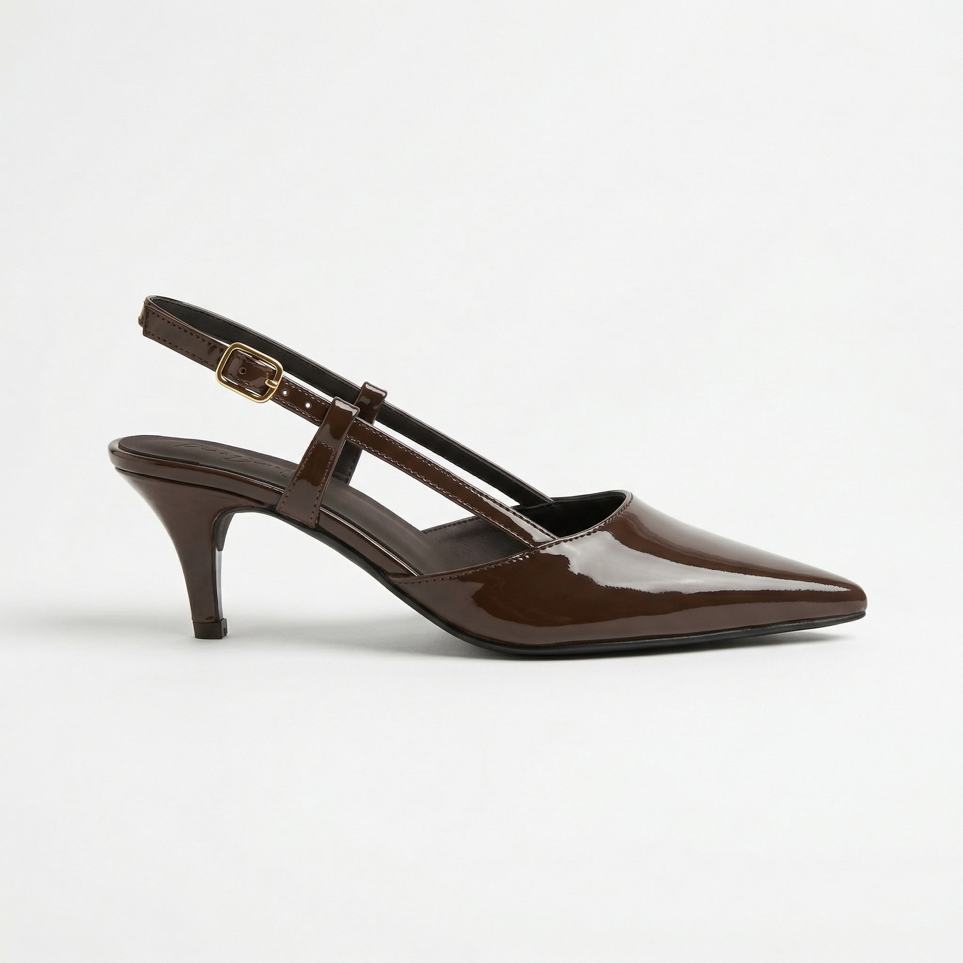 CLASICA BROWN SLING-BACK KITTEN HEELS