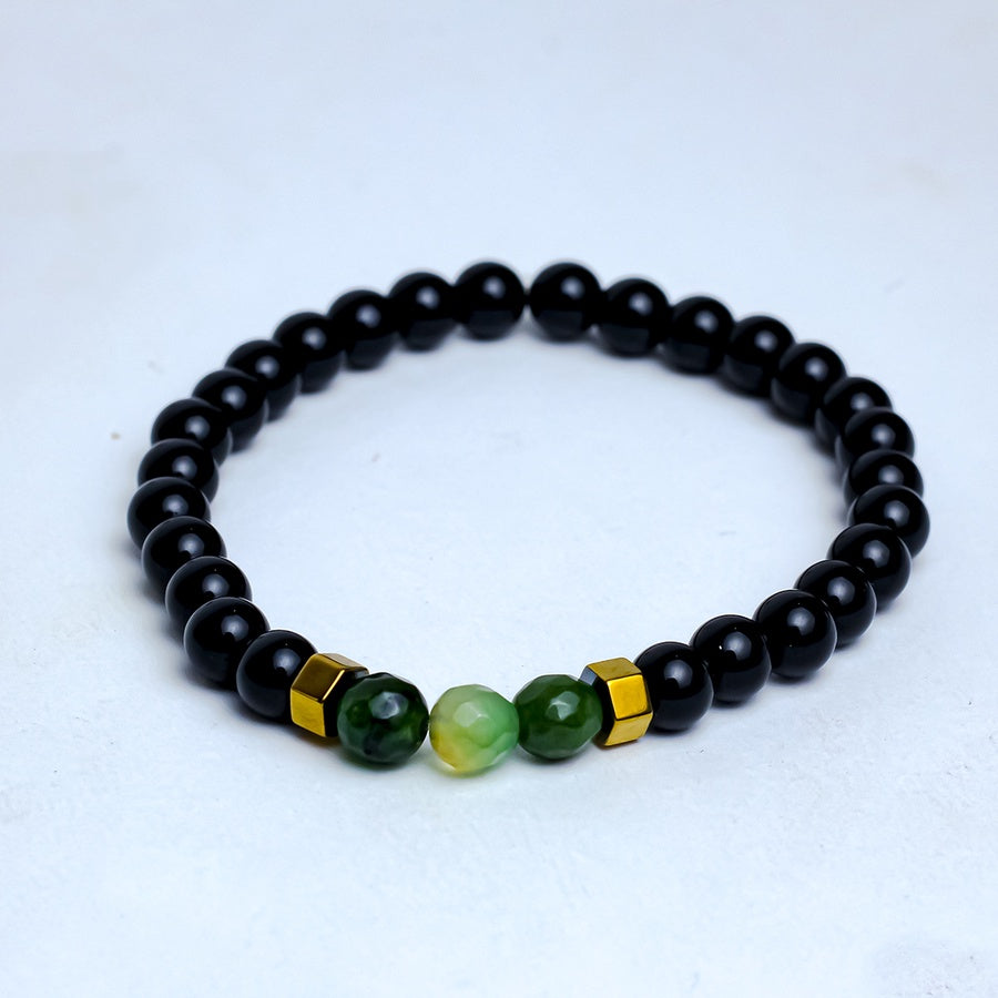 Green Trio Beaded Bracelet – Black