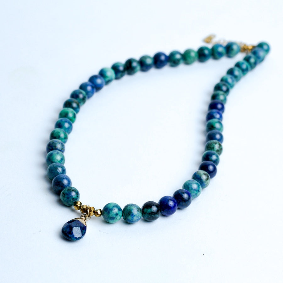 Ocean Depths Necklace – Azurite & Malachite