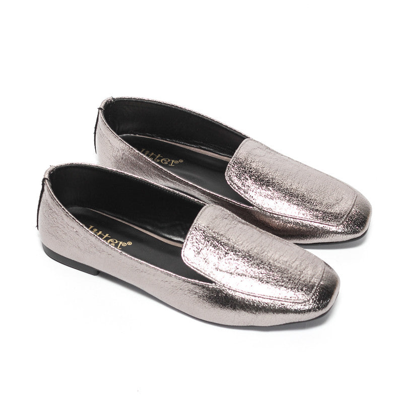 Squared Toe Ballerina - Grey