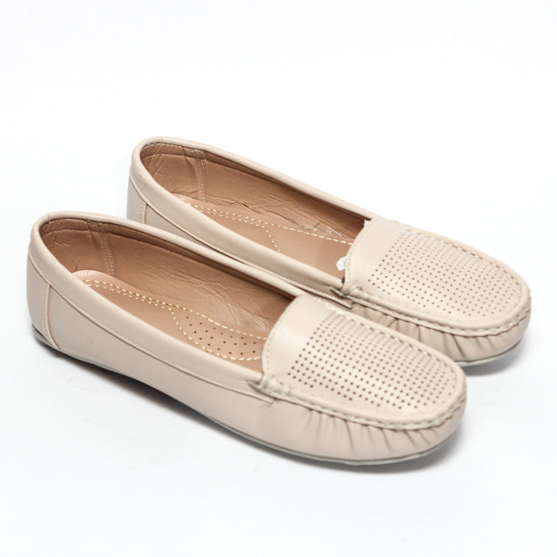 Women Flat Ballerina from Glitter - Beige