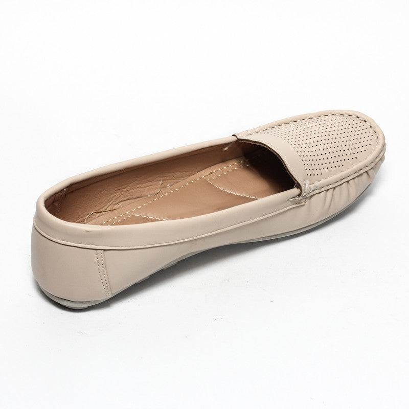 Women Flat Ballerina from Glitter - Beige