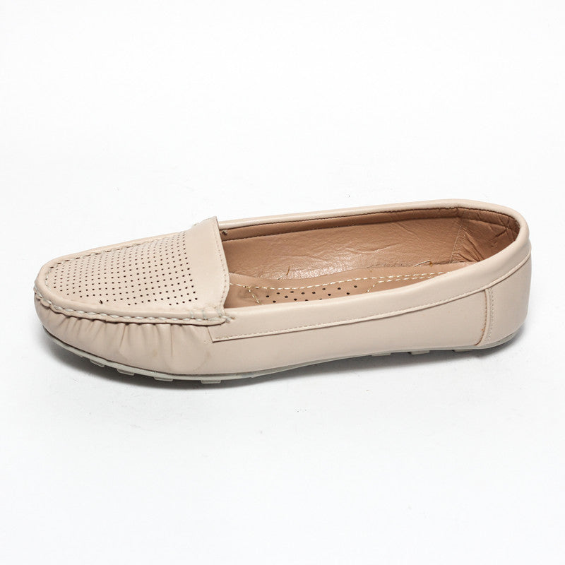 Women Flat Ballerina from Glitter - Beige