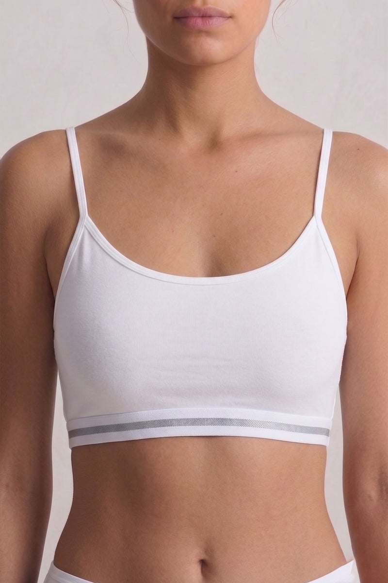 Spaghetti Strap Soft Bra - Off White