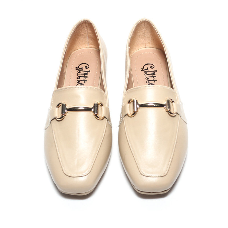 Glitter Women Ballerina - Beige