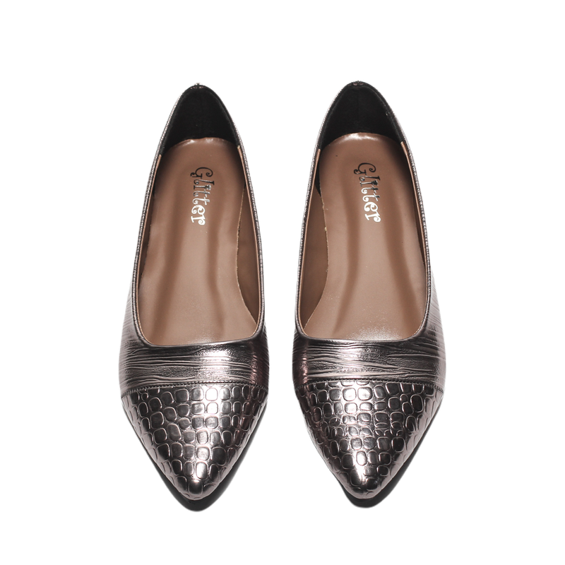 Glitter Women Ballerina - grey