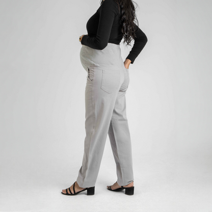 Cotton Gabardine Solid Maternity Pants