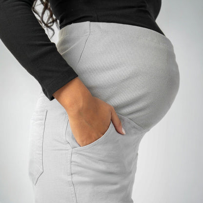 Cotton Gabardine Solid Maternity Pants