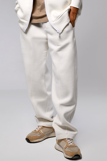 White Melton Sweatpants