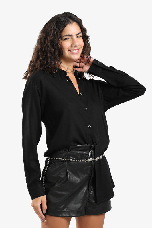 Poplin Solid Shirt - Black