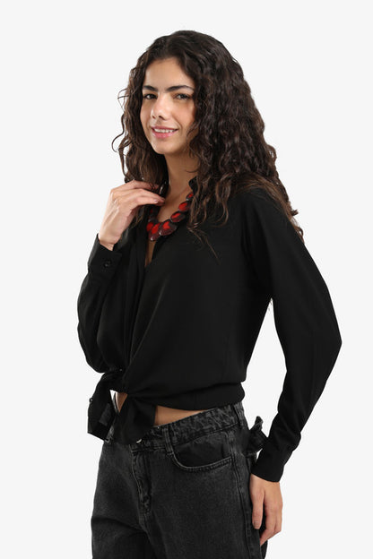 Poplin Solid Shirt - Black