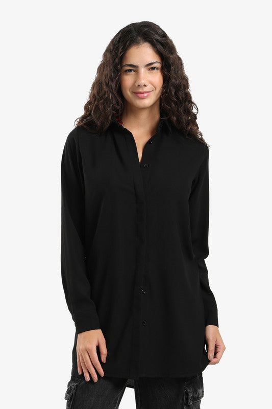Poplin Solid Shirt - Black
