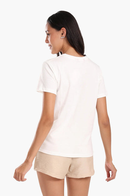 Cotton "LOVE" Printed T-Shirt – Off White