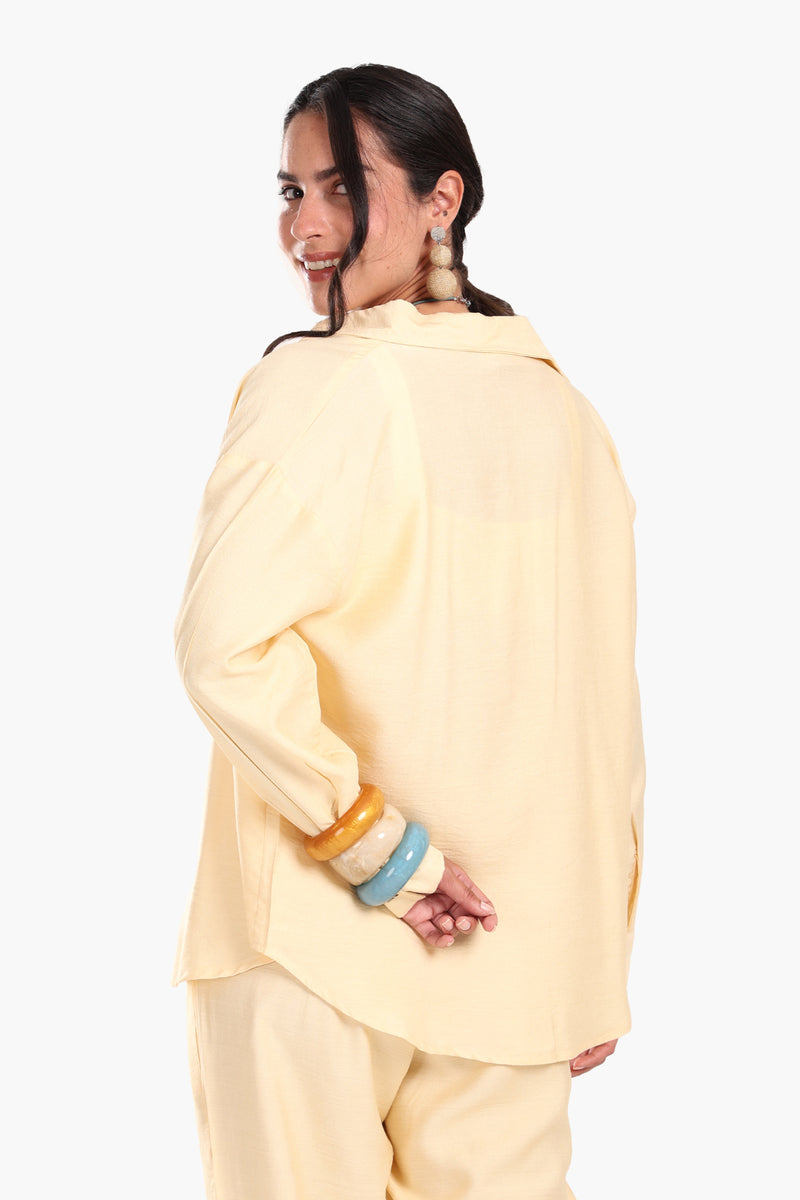 Tencel Solid Beach Shirt – Yellow