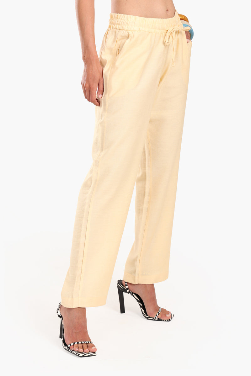 Tencel Solid Beach Pants – Yellow