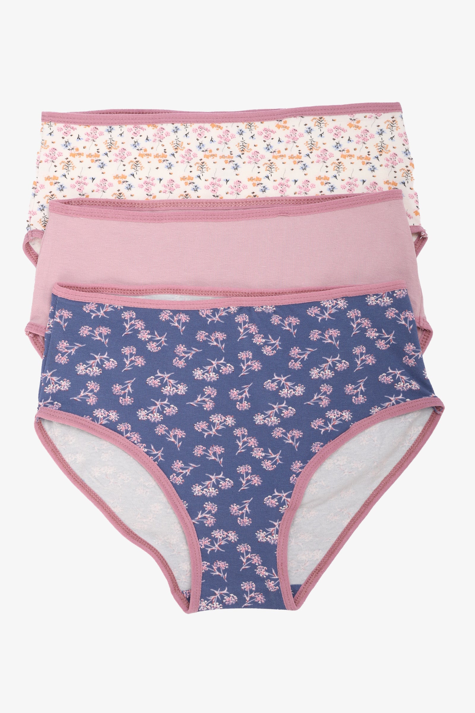 Floral Cotton Brief Panties 3-Pack - Multi-Color