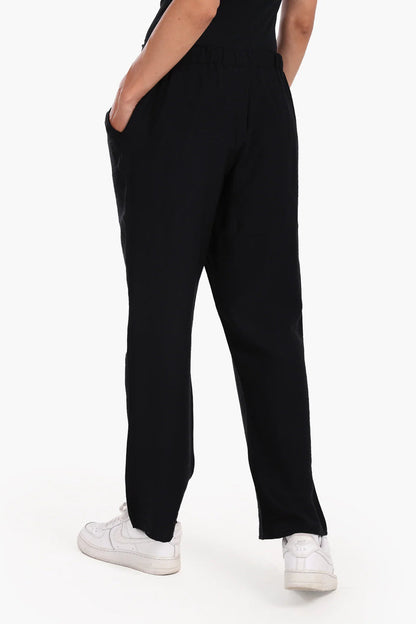 Tencel Solid Beach Pants – Black