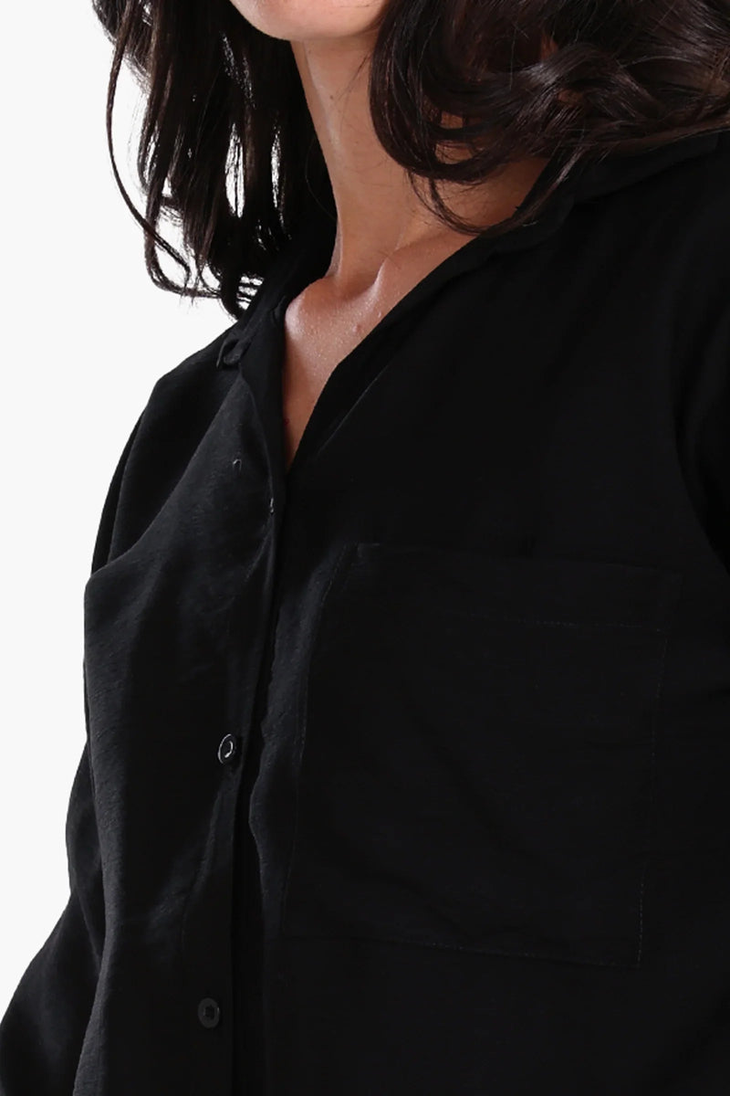 Polyester Solid Shirt – Black