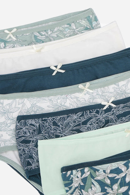 Pack of 7 Cotton Colored Brief Panties – Multicolor