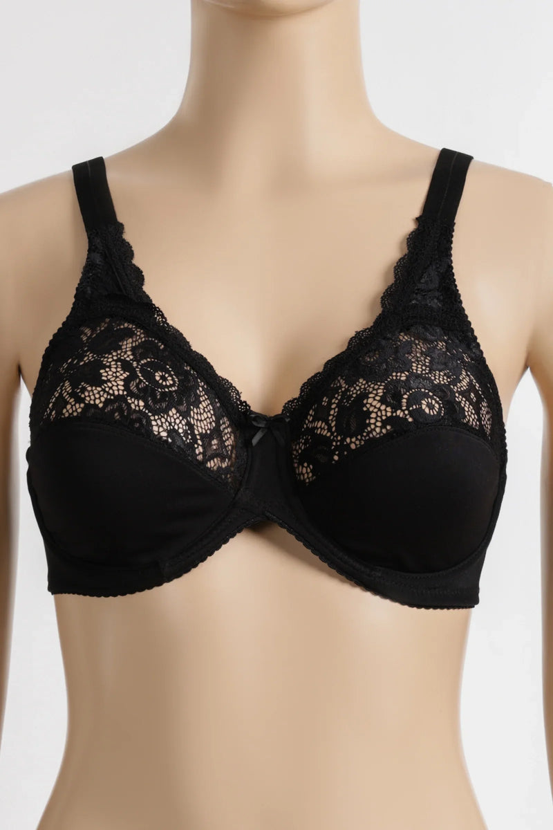 Polyamide Blend Lace Wired Bra – Black