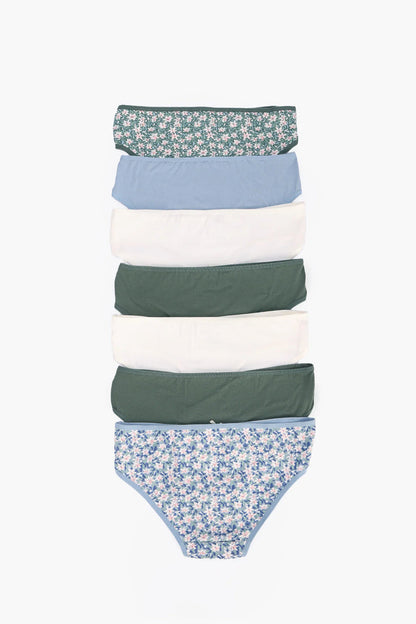 Pack of 7 Cotton Colored Bikini Panties – Multicolor