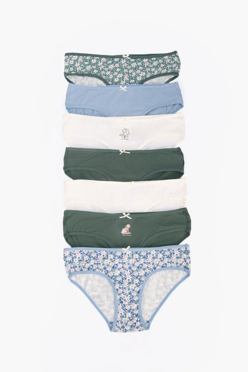 Pack of 7 Cotton Colored Bikini Panties – Multicolor