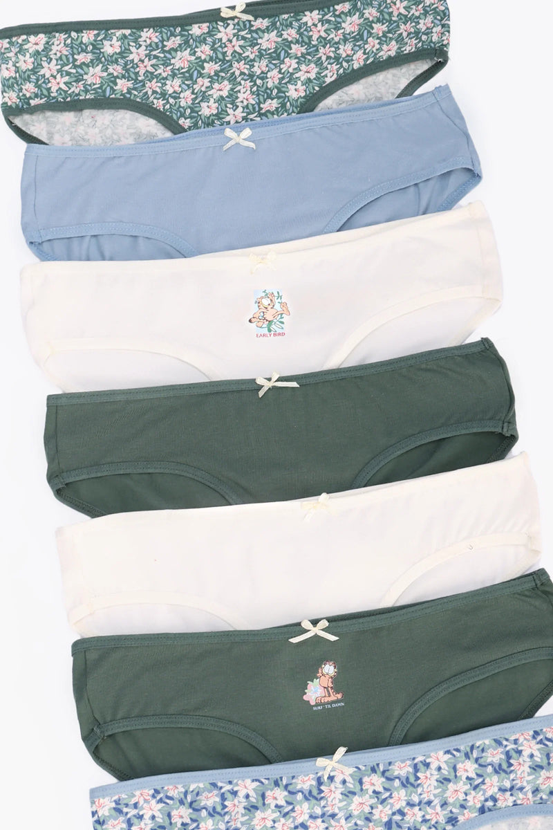 Pack of 7 Cotton Colored Bikini Panties – Multicolor
