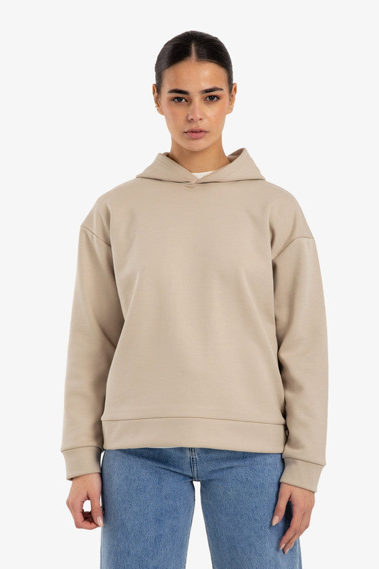 Hooded Neck Lounge Sweatshirt – Beige